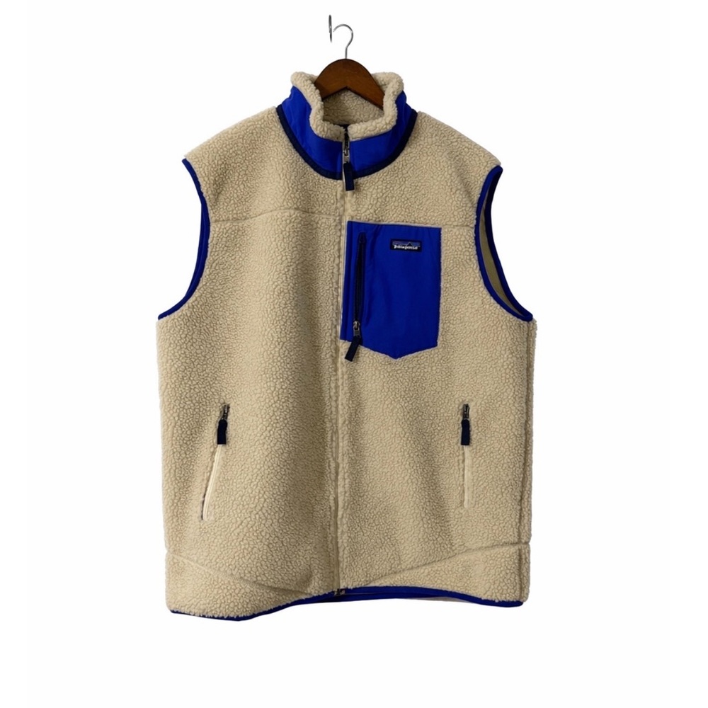 Patagonia Retro-X Vest Sherpa with Royal Blue Trim